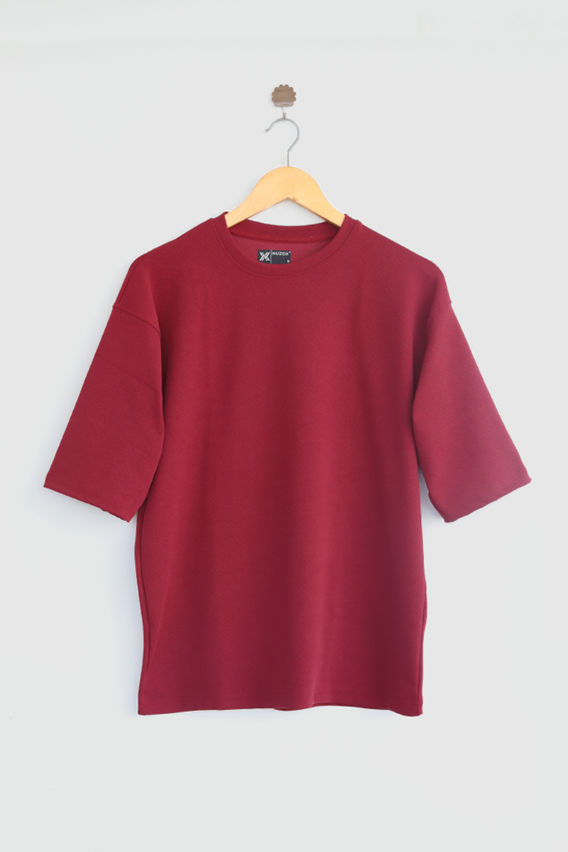 High Sleeve Oversized T Shirt (Red)